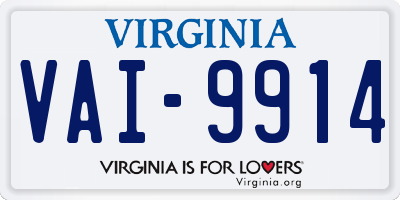 VA license plate VAI9914