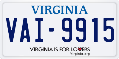 VA license plate VAI9915