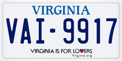 VA license plate VAI9917