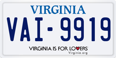 VA license plate VAI9919