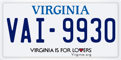 VA license plate VAI9930