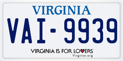 VA license plate VAI9939