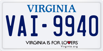 VA license plate VAI9940