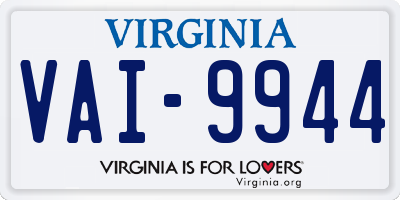 VA license plate VAI9944