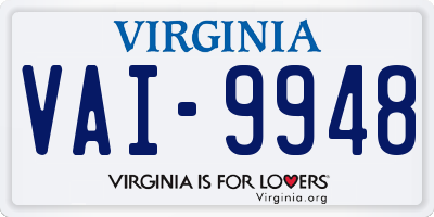 VA license plate VAI9948