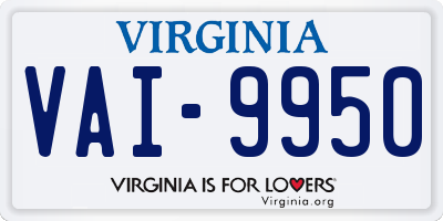 VA license plate VAI9950