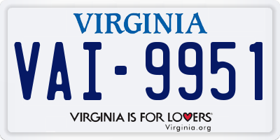 VA license plate VAI9951