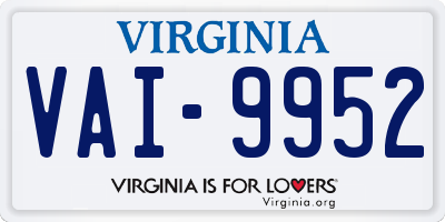 VA license plate VAI9952