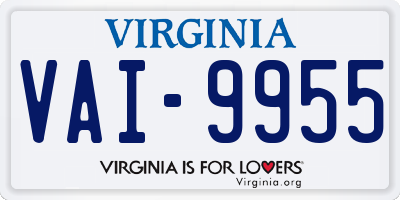 VA license plate VAI9955