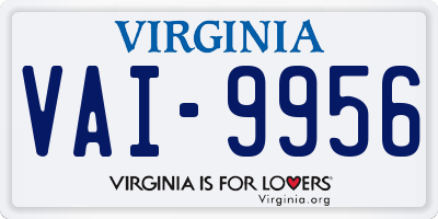 VA license plate VAI9956