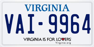 VA license plate VAI9964
