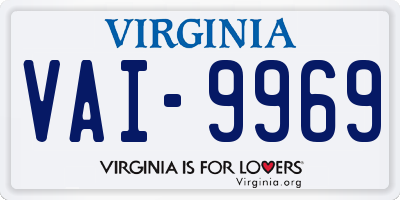 VA license plate VAI9969