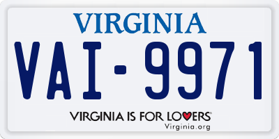 VA license plate VAI9971