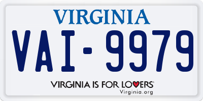 VA license plate VAI9979