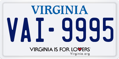 VA license plate VAI9995