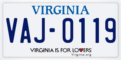VA license plate VAJ0119