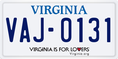 VA license plate VAJ0131