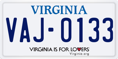 VA license plate VAJ0133