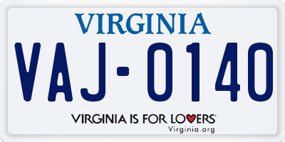 VA license plate VAJ0140