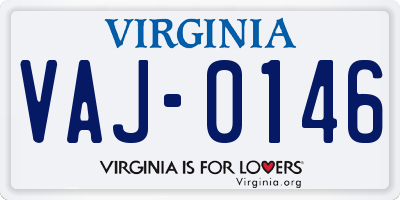 VA license plate VAJ0146