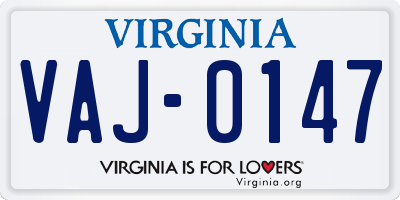 VA license plate VAJ0147
