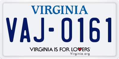 VA license plate VAJ0161