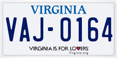 VA license plate VAJ0164