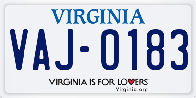VA license plate VAJ0183