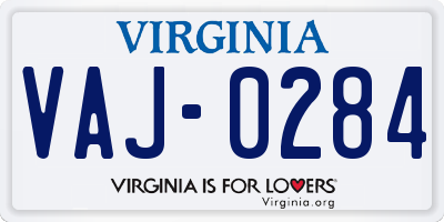 VA license plate VAJ0284