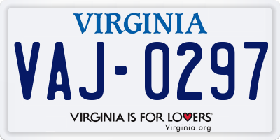 VA license plate VAJ0297