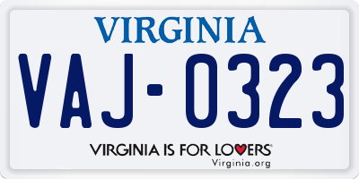 VA license plate VAJ0323