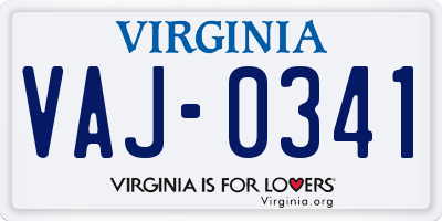 VA license plate VAJ0341
