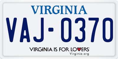 VA license plate VAJ0370