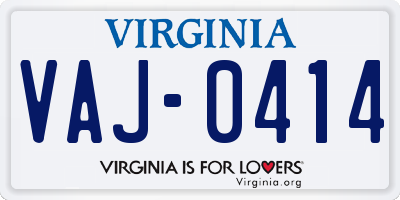 VA license plate VAJ0414