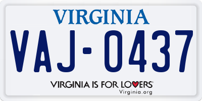 VA license plate VAJ0437