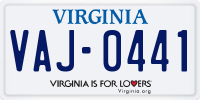 VA license plate VAJ0441