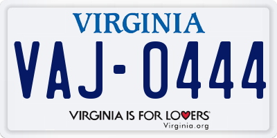 VA license plate VAJ0444