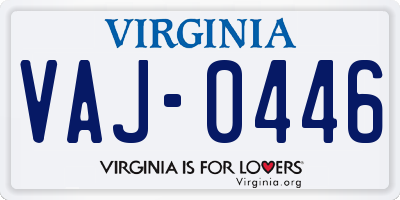 VA license plate VAJ0446
