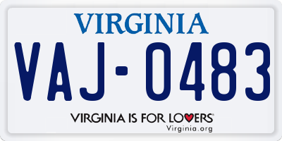 VA license plate VAJ0483