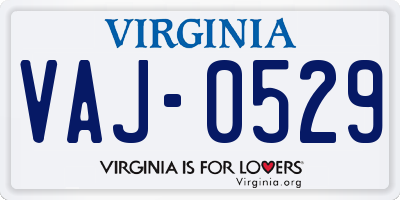 VA license plate VAJ0529