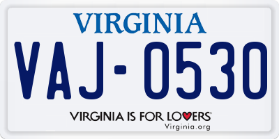 VA license plate VAJ0530