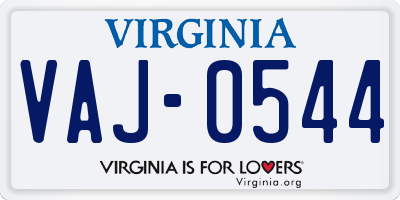 VA license plate VAJ0544