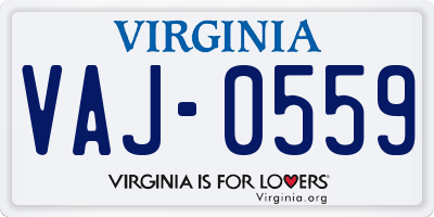 VA license plate VAJ0559