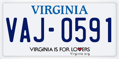 VA license plate VAJ0591