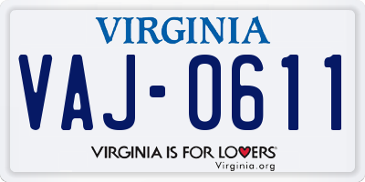VA license plate VAJ0611