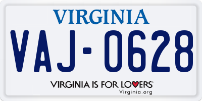 VA license plate VAJ0628