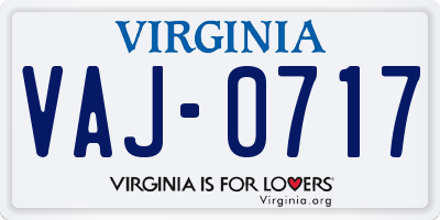 VA license plate VAJ0717