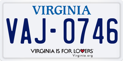 VA license plate VAJ0746
