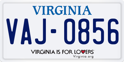 VA license plate VAJ0856