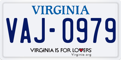 VA license plate VAJ0979